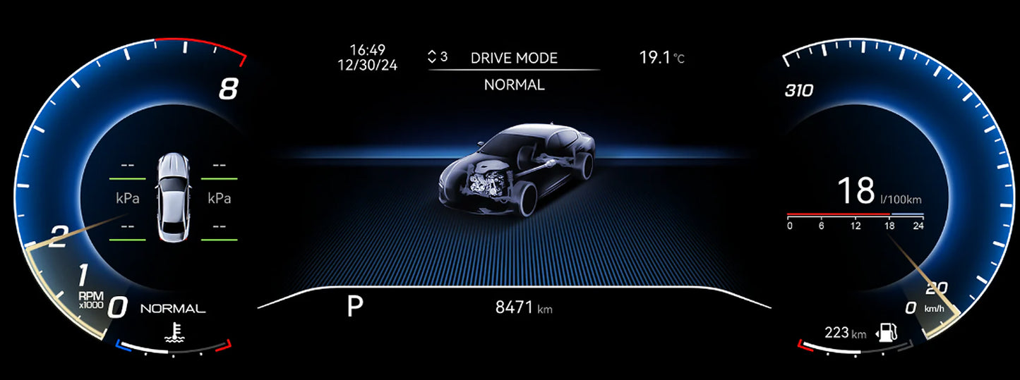 12.3" Car Digital Dashboard for Maserati Levante 2016-2020 Speedometer