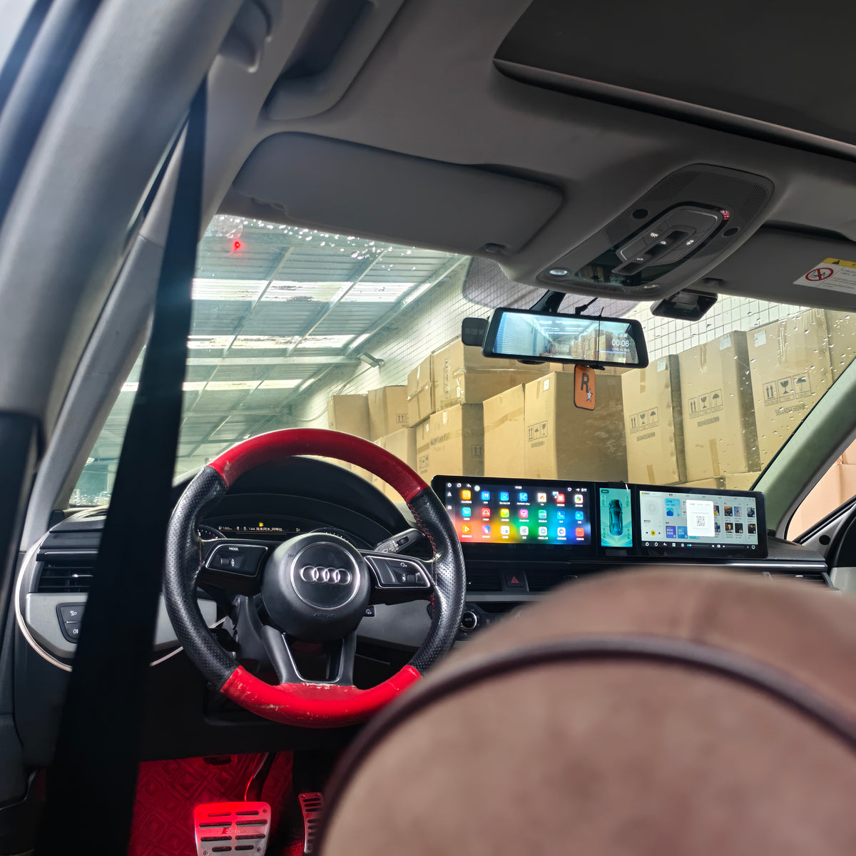 10.25inch Triple Screen Android Car DVD Player Multimedia Radio for Audi A4L 2017–2019