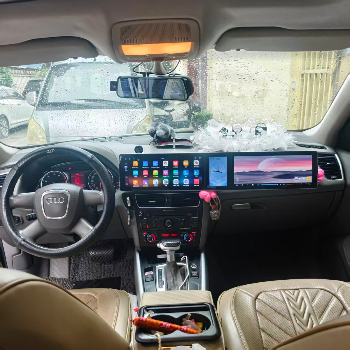 12.3-inch Triple-Screen Android Car Multimedia DVD Player with Car Play and Navigation for Audi Q5 2011–2017