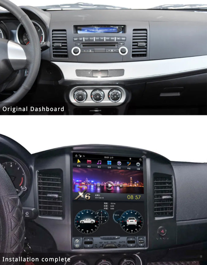 Android car radio player for MITSUBISHI Lancer 2010-2016 with audio stereo GPS navigation system head unit 12.1″ ANDROID 9 HEXA-CORE