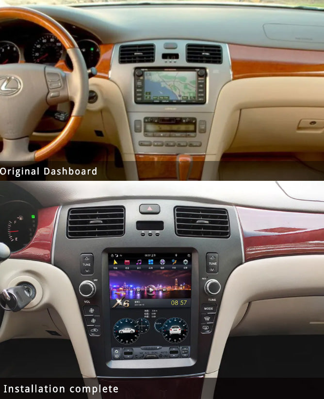 Android car radio player for Lexus ES300 ES330 2002-2006 with audio stereo GPS navigation system head unit 10.4″ ANDROID 9 HEXA-CORE