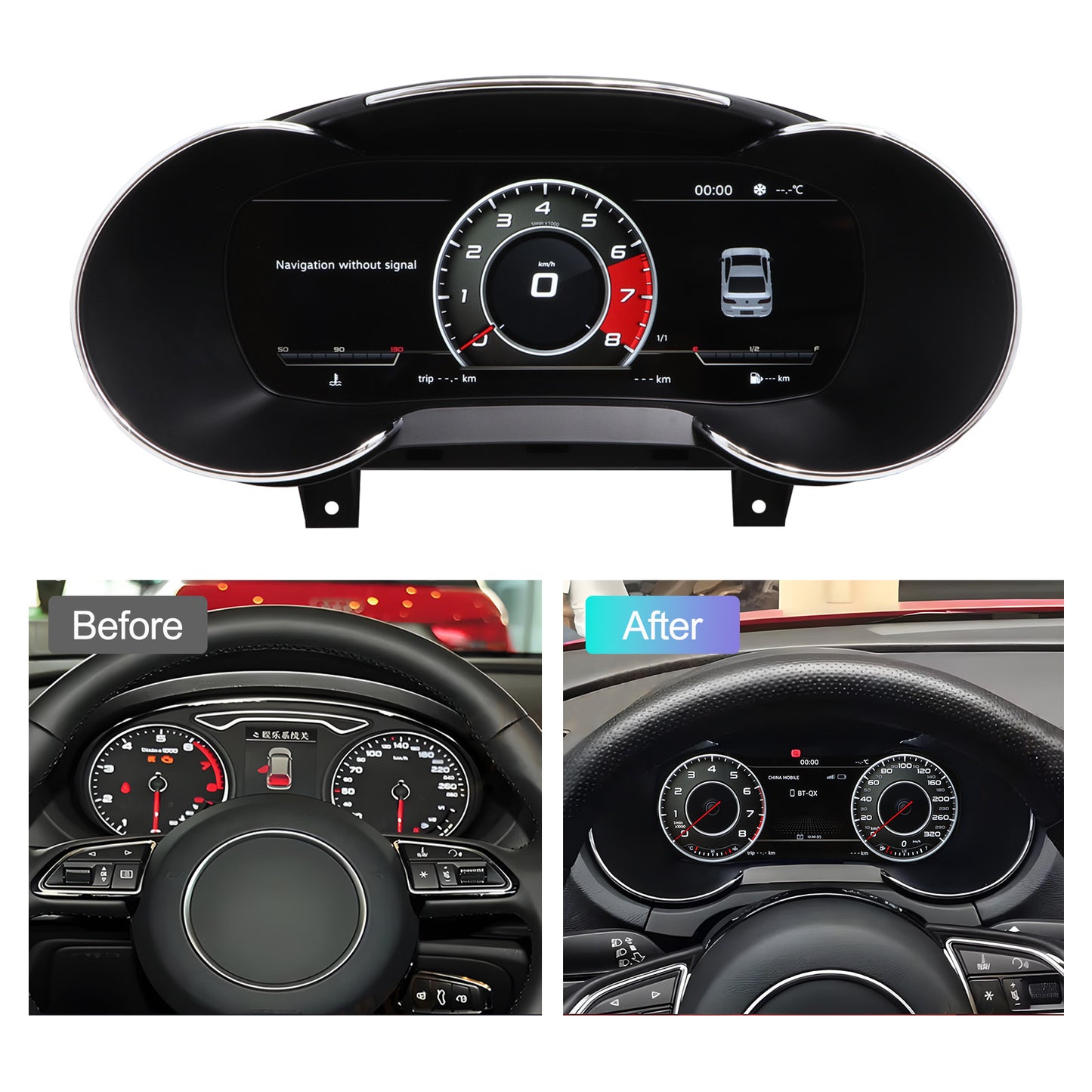 12.3" Digital Dashboard for Audi A3/S3 2014-2020 LCD Instrument Cluster Upgrade