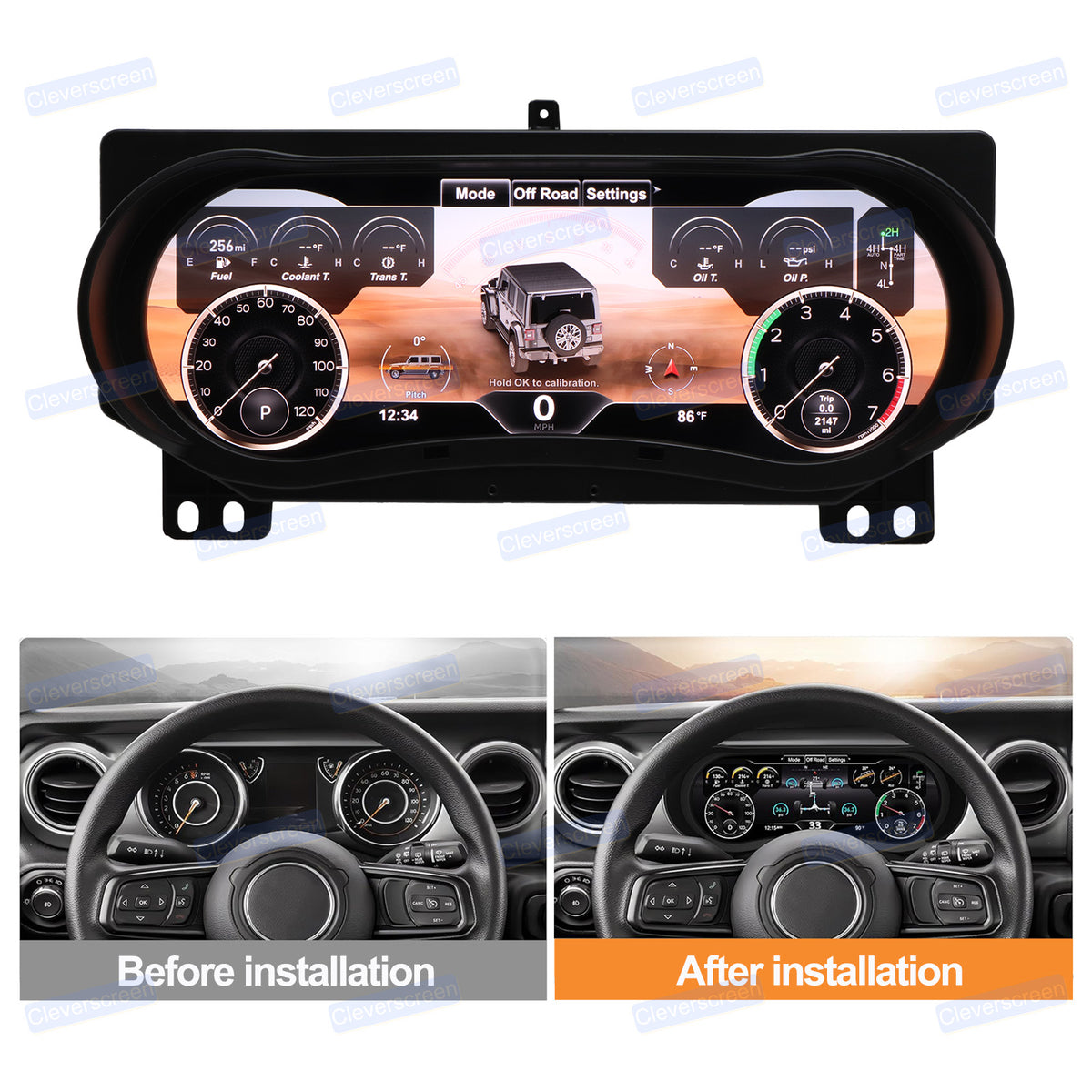 12.3" Digital LCD Instrument Dash Screen Cluster for Jeep Wrangler JL 2018-2023 LCD Dashboard Instrument Display