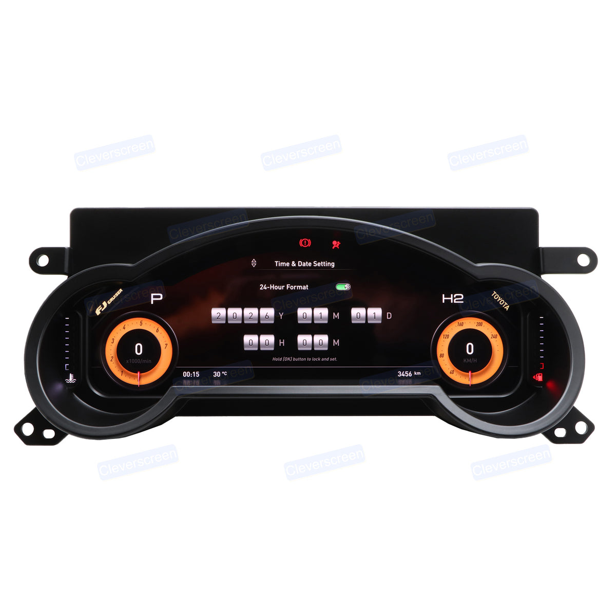New Cleverscreen LCD Touch Car Dashboard Digital Cluster Panel Screen with 1080P HD Built-in GPS for Toyota FJ 2008-2022