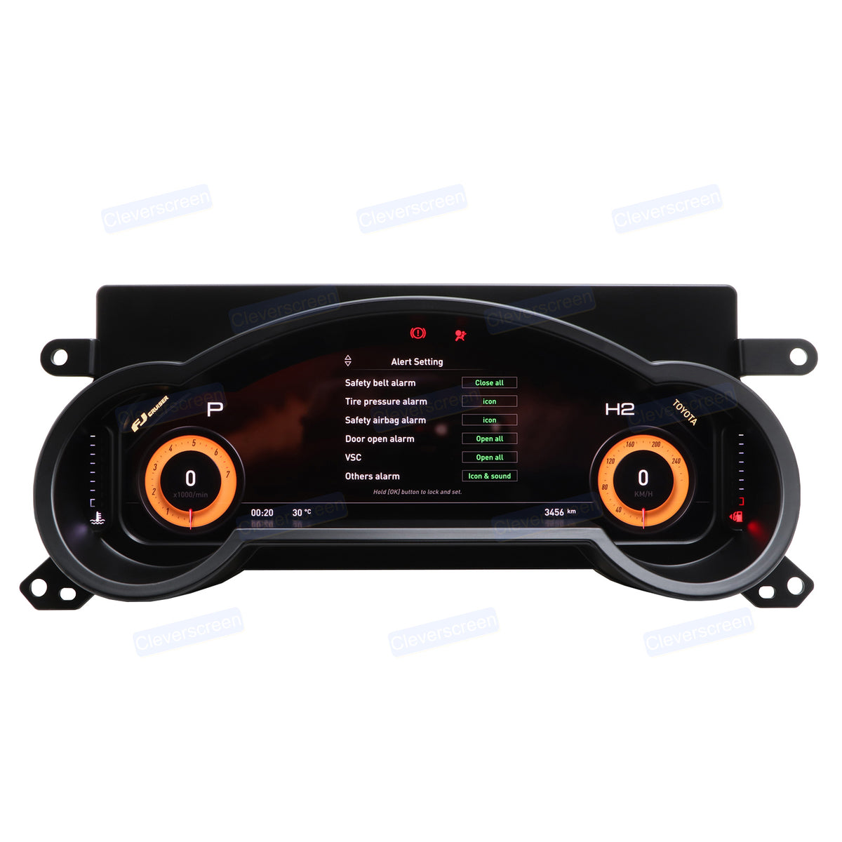 New Cleverscreen LCD Touch Car Dashboard Digital Cluster Panel Screen with 1080P HD Built-in GPS for Toyota FJ 2008-2022