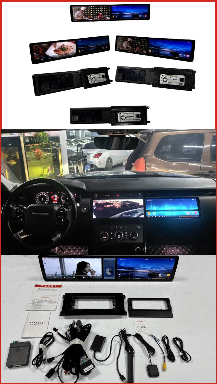 12.3 Inch Triple Screen GPS Car Radio Multimedia Player with Carplay for Land Rover Discovery 5 2017-2026 With Navigation