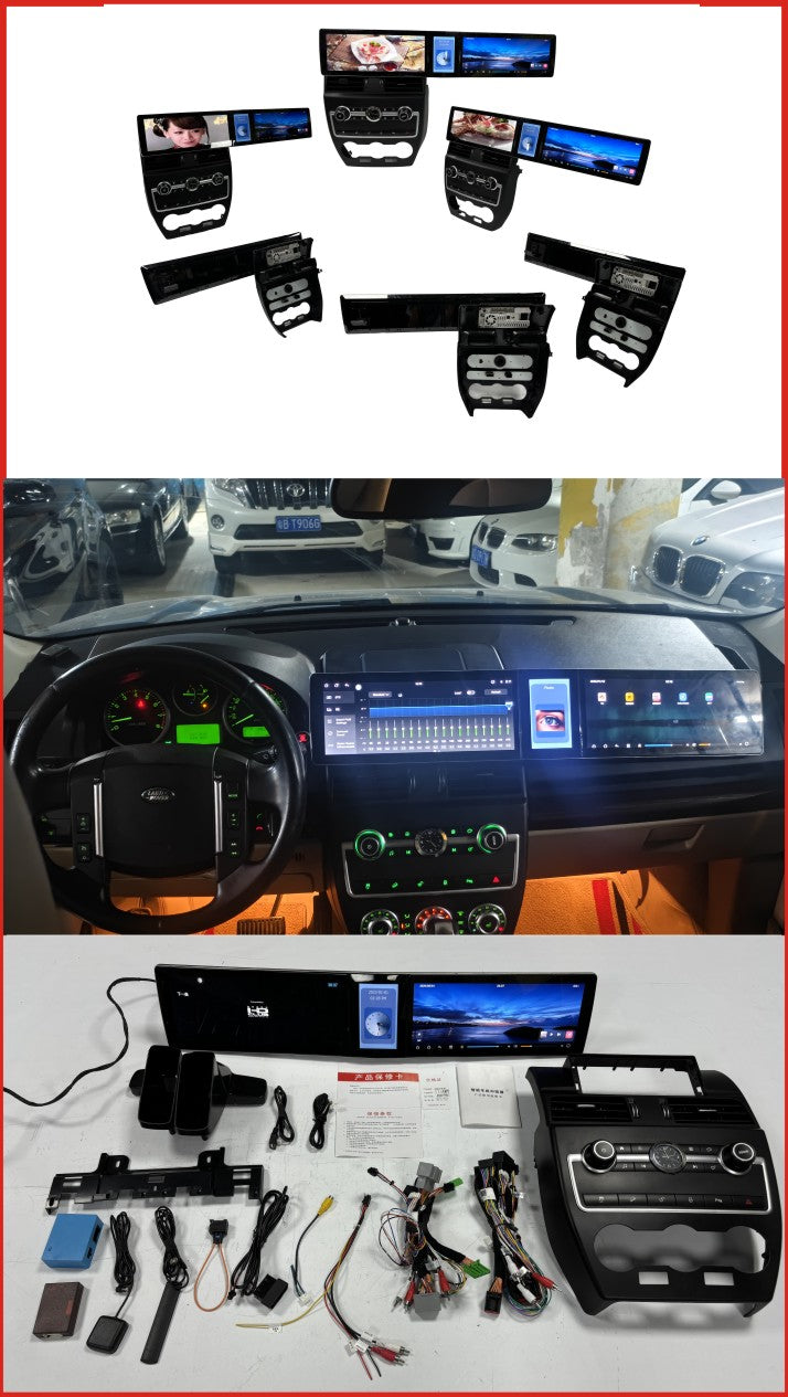 12.3 Inch Triple Screen GPS Car Radio Multimedia Player with Carplay for Land Rover Freelander 2 2007-2015 With Navigation