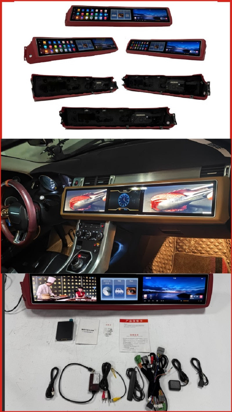 12.3 Inch Triple Screen GPS Car Radio Multimedia Player with Carplay for Range Rover Evoque 2016-2019 With Navigation