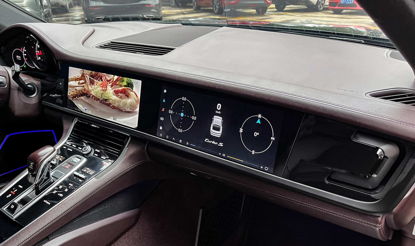 Dual Screen Android Head Unit with CarPlay for Porsche Panamera 2017-2023 LHD | 12.3" 2K Display Android 13 6+128G