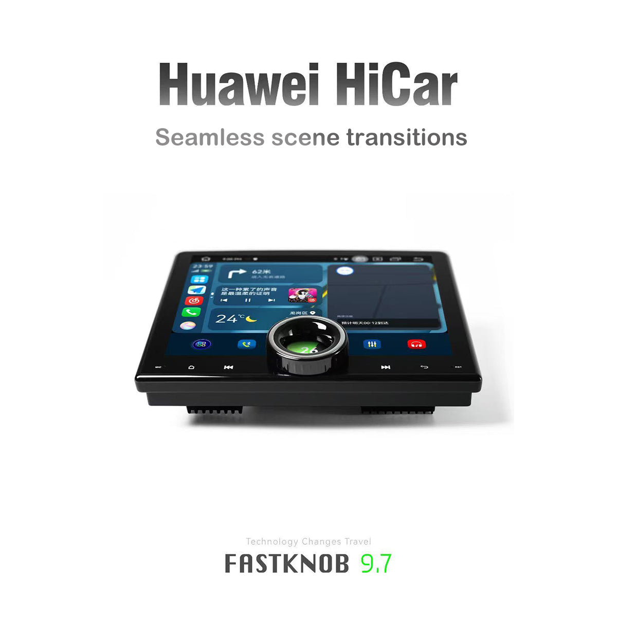 9.7" Android 13 Dual Button Car Stereo - Wireless CarPlay & Android Auto Touch Screen with Bluetooth