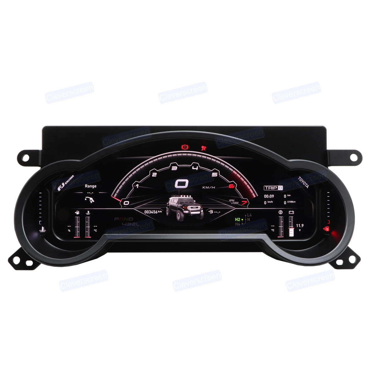 New Cleverscreen LCD Touch Car Dashboard Digital Cluster Panel Screen with 1080P HD Built-in GPS for Toyota FJ 2008-2022