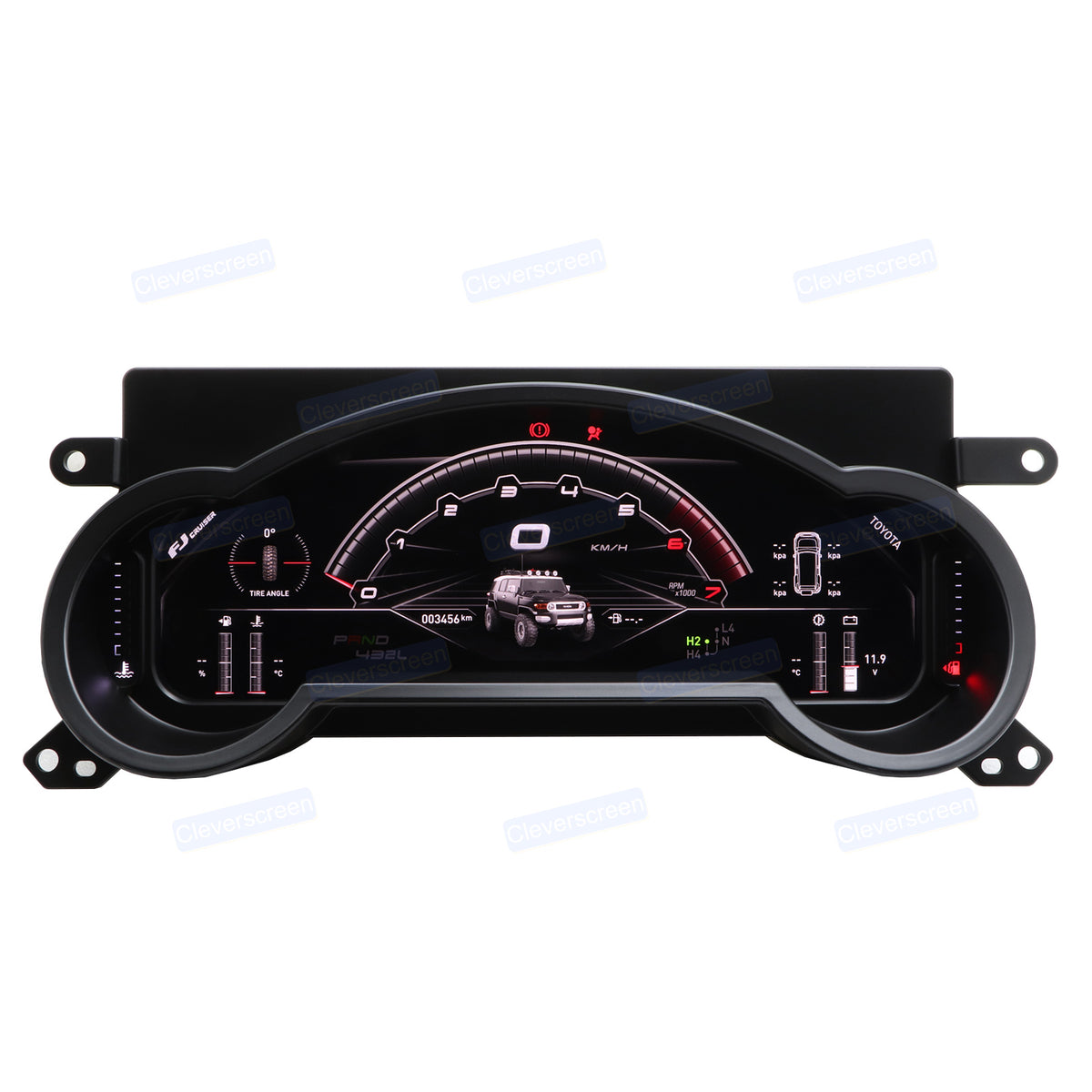 New Cleverscreen LCD Touch Car Dashboard Digital Cluster Panel Screen with 1080P HD Built-in GPS for Toyota FJ 2008-2022
