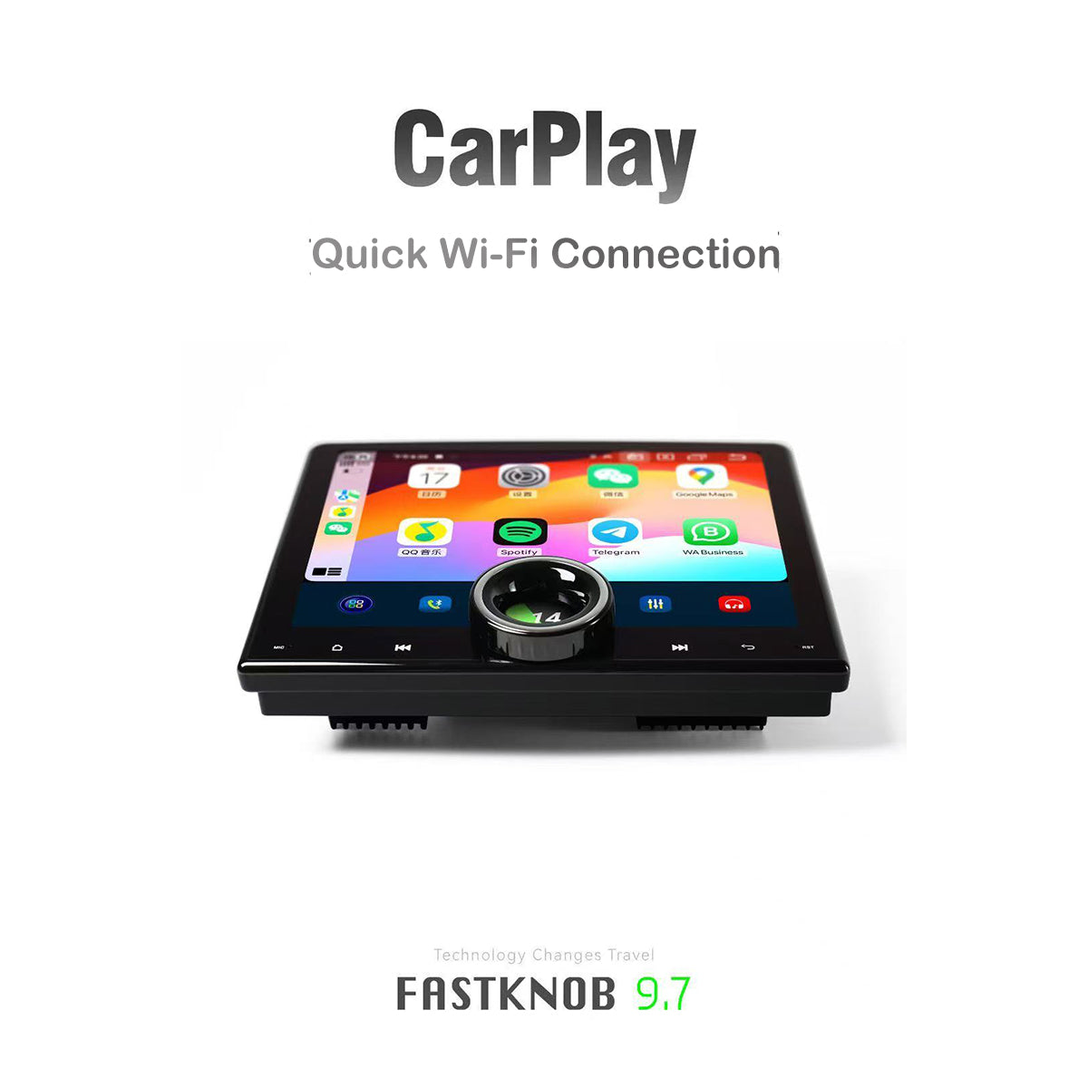 9.7" Android 13 Dual Button Car Stereo - Wireless CarPlay & Android Auto Touch Screen with Bluetooth