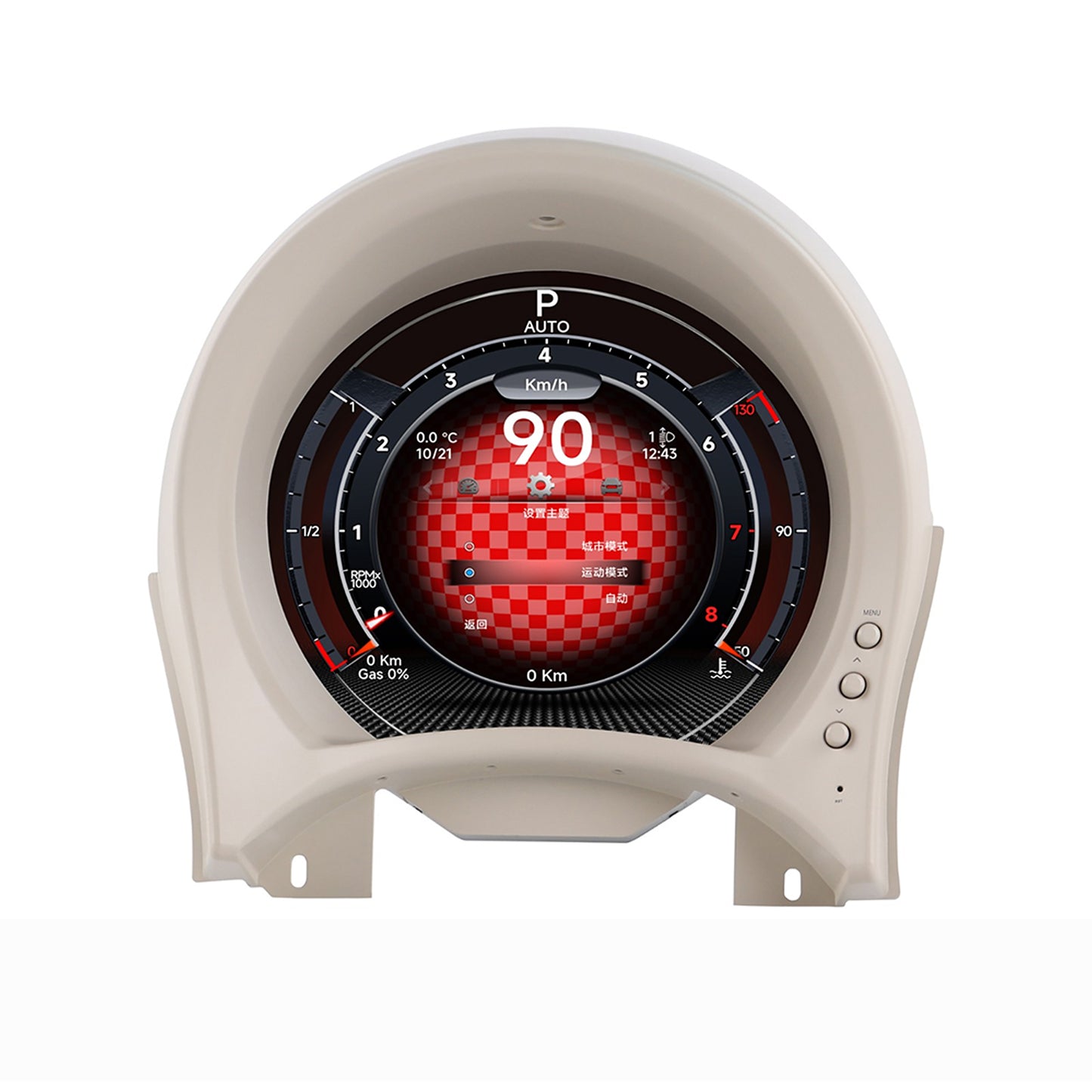 7 Inch Round LCD Digital Dashboard for Fiat 500 2007-2024 - Instrument Cluster Display