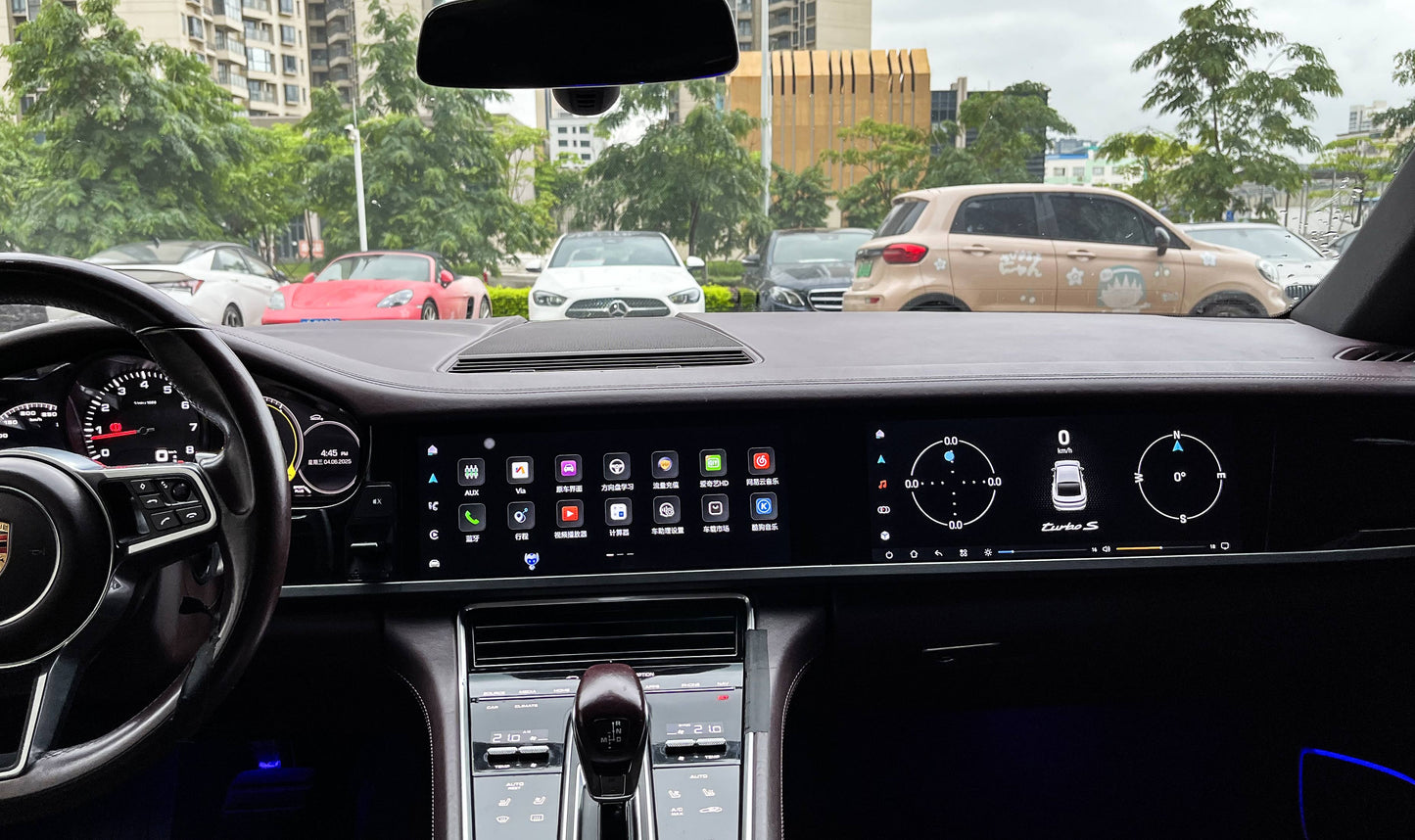 Dual Screen Android Head Unit with CarPlay for Porsche Panamera 2017-2023 LHD | 12.3" 2K Display Android 13 6+128G