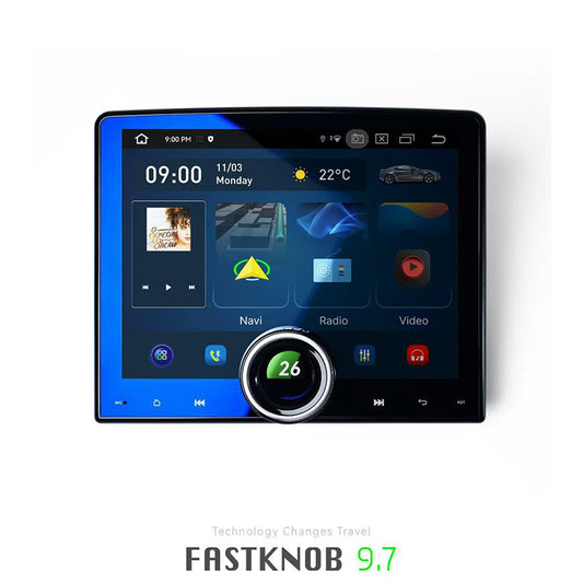 9.7" Android 13 Dual Button Car Stereo - Wireless CarPlay & Android Auto Touch Screen with Bluetooth
