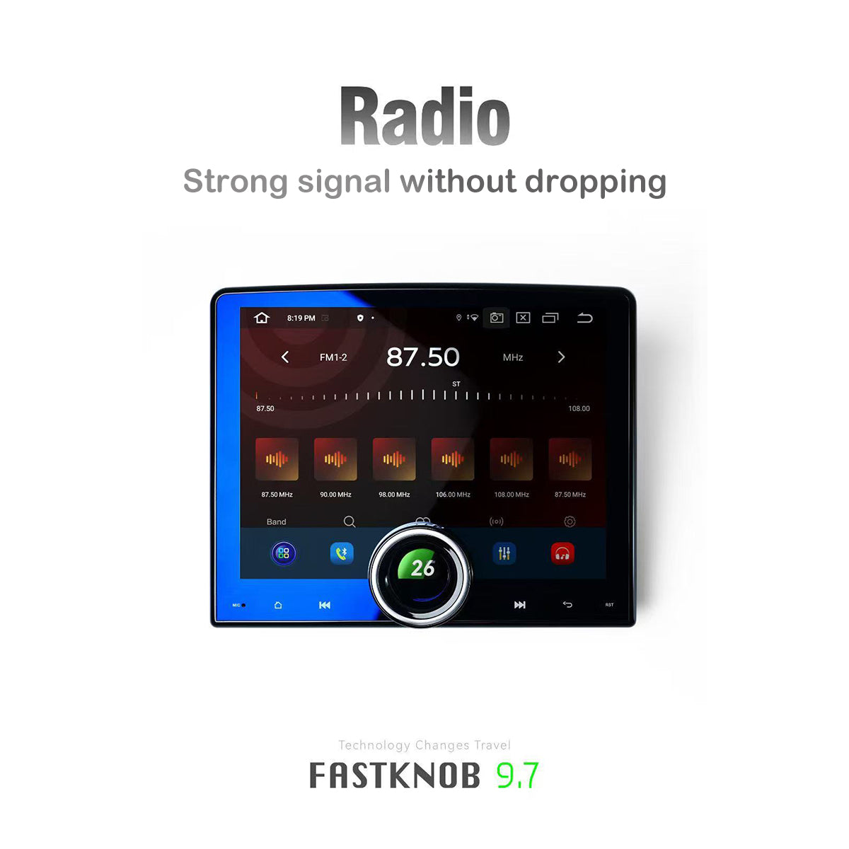 9.7" Android 13 Dual Button Car Stereo - Wireless CarPlay & Android Auto Touch Screen with Bluetooth