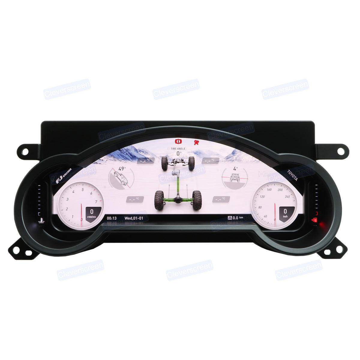 New Cleverscreen LCD Touch Car Dashboard Digital Cluster Panel Screen with 1080P HD Built-in GPS for Toyota FJ 2008-2022