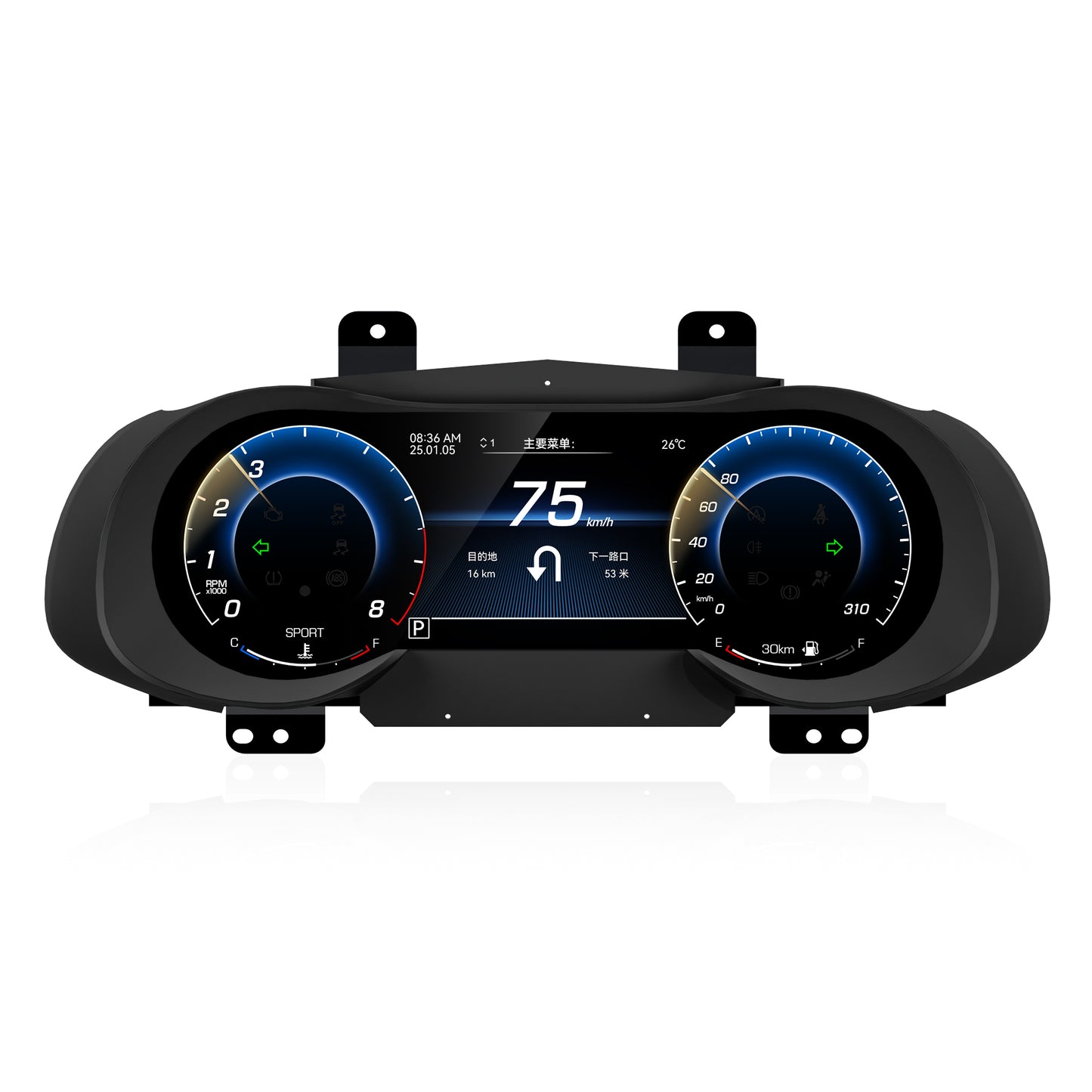 12.3" Car Digital Dashboard for Maserati Quattroporte 2013-2020 Instrument Cluster