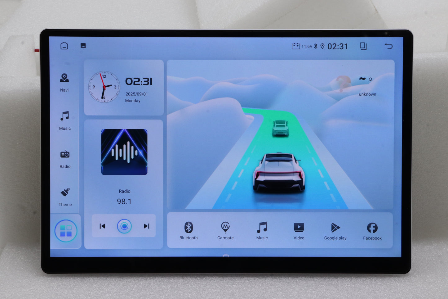 Universal 12.5" Car Head Unit Wireless CarPlay Android Auto IPS Display