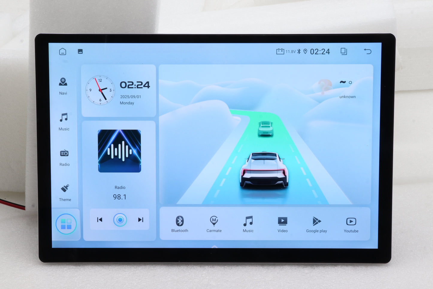 12.9" Universal Car Head Unit - Wireless CarPlay Android Auto IPS Touchscreen Display