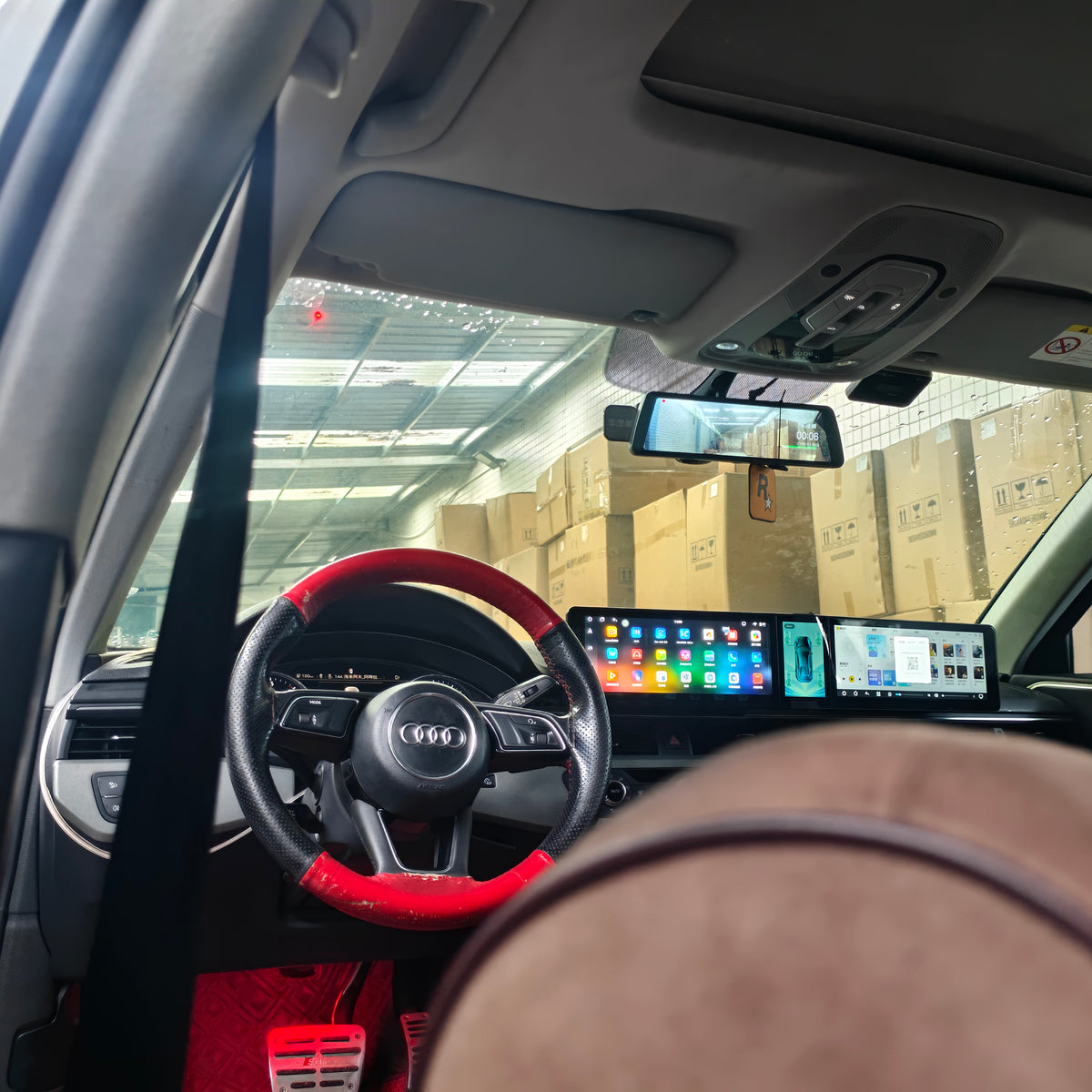 10.25inch Triple Screen Android Car DVD Player Multimedia Radio for Audi A4L 2017–2019
