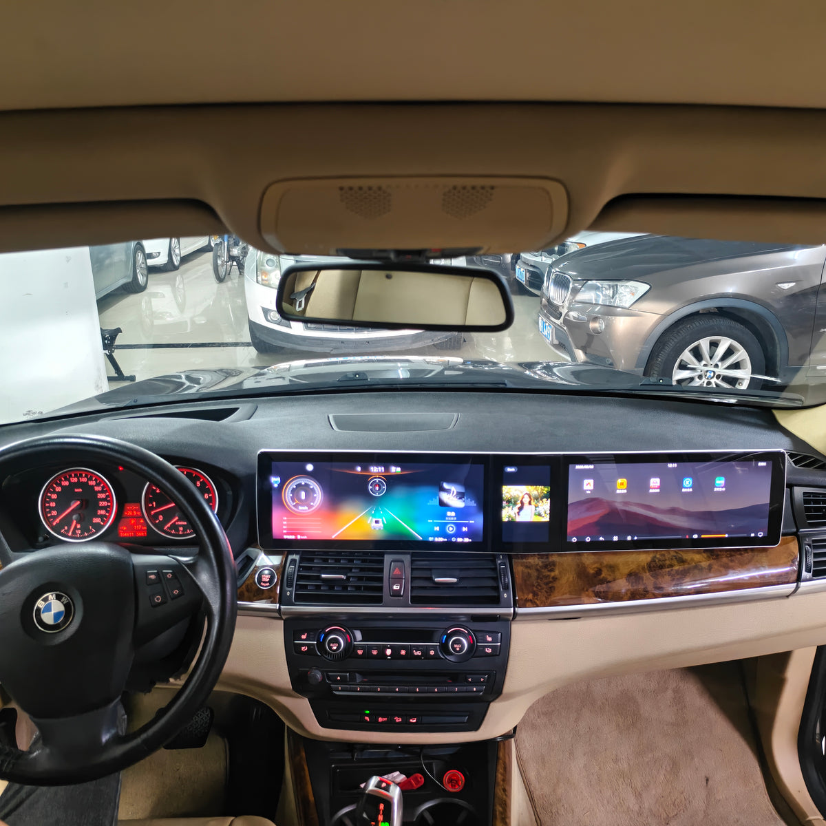 12.3-inch Triple-Screen Android Car DVD Player and Multimedia Radio for BMW X5, E70, E71 2007–2013