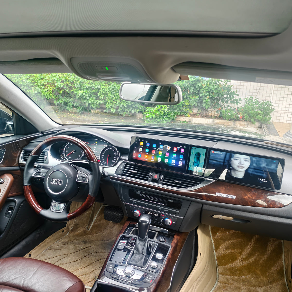 12.3-inch Triple-Screen Android Car DVD Player and Multimedia Radio for Audi A6L C7 (MLB-EVO) 2012–2018