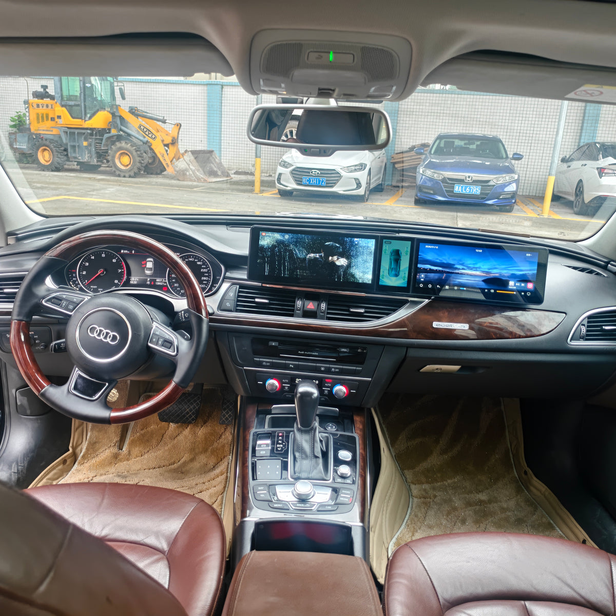 12.3-inch Triple-Screen Android Car DVD Player and Multimedia Radio for Audi A6L C7 (MLB-EVO) 2012–2018