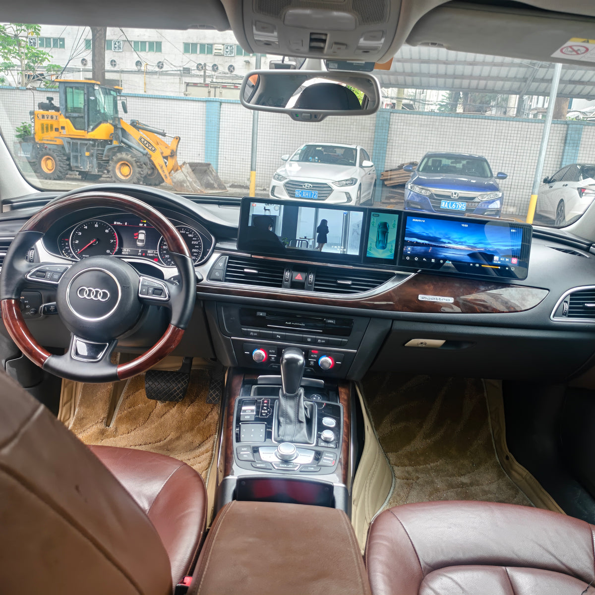 12.3-inch Triple-Screen Android Car DVD Player and Multimedia Radio for Audi A6L C7 (MLB-EVO) 2012–2018