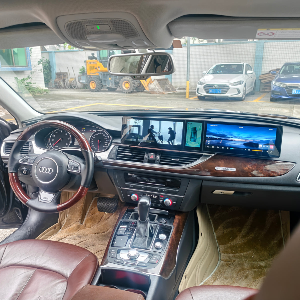 12.3-inch Triple-Screen Android Car DVD Player and Multimedia Radio for Audi A6L C7 (MLB-EVO) 2012–2018
