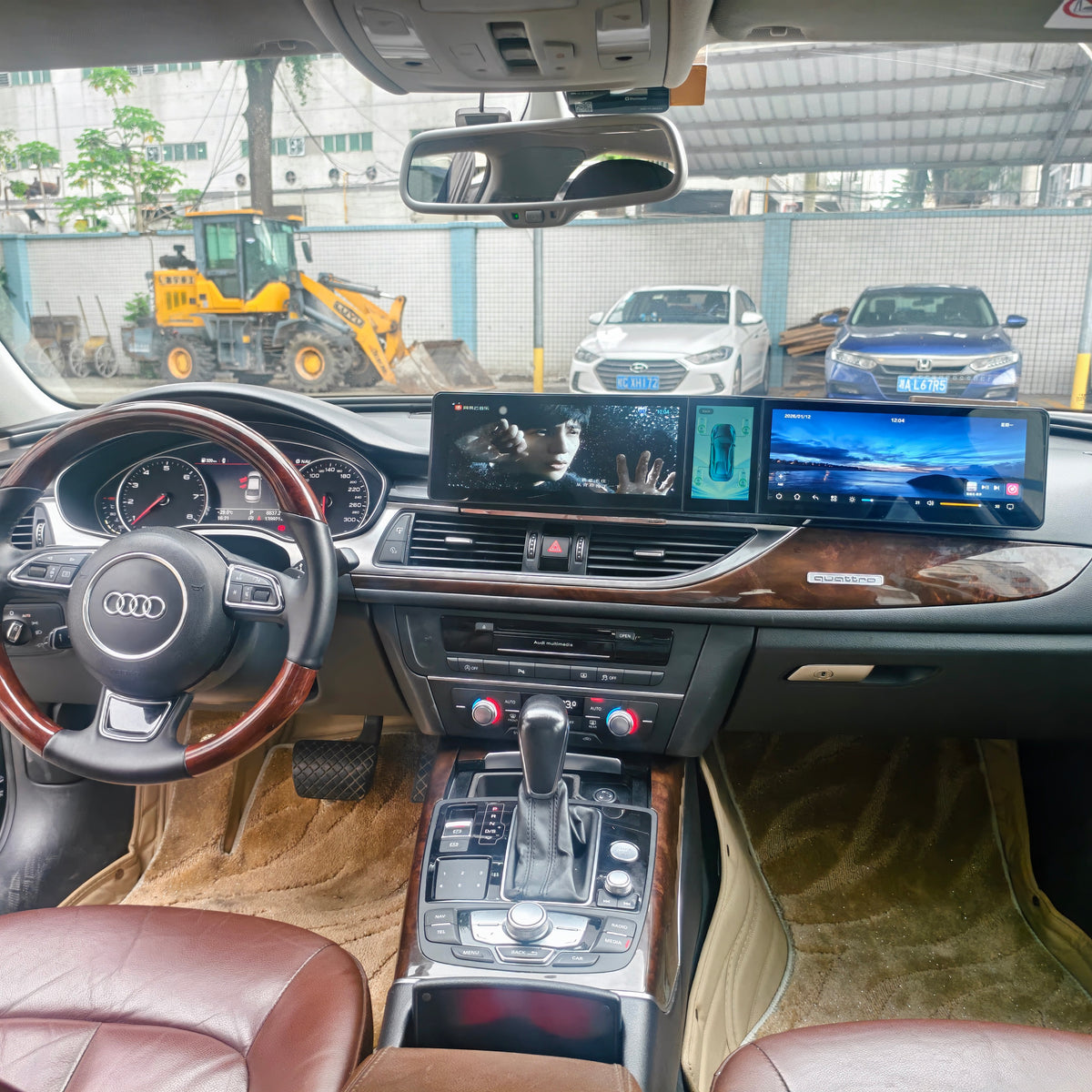 12.3-inch Triple-Screen Android Car DVD Player and Multimedia Radio for Audi A6L C7 (MLB-EVO) 2012–2018