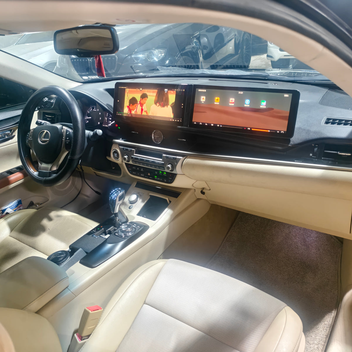 12.3-Inch Curved Dual-Screen Android Car Multimedia Player with Navigation for Lexus ES XV60 ASV60 2012-2017