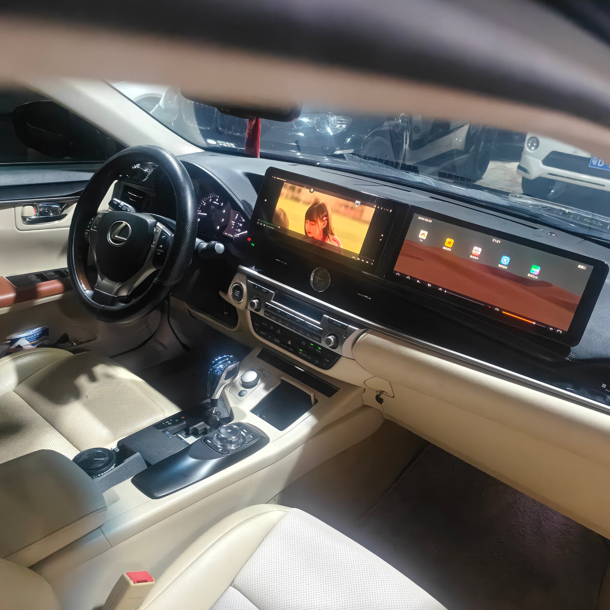 12.3-Inch Curved Dual-Screen Android Car Multimedia Player with Navigation for Lexus ES XV60 ASV60 2012-2017
