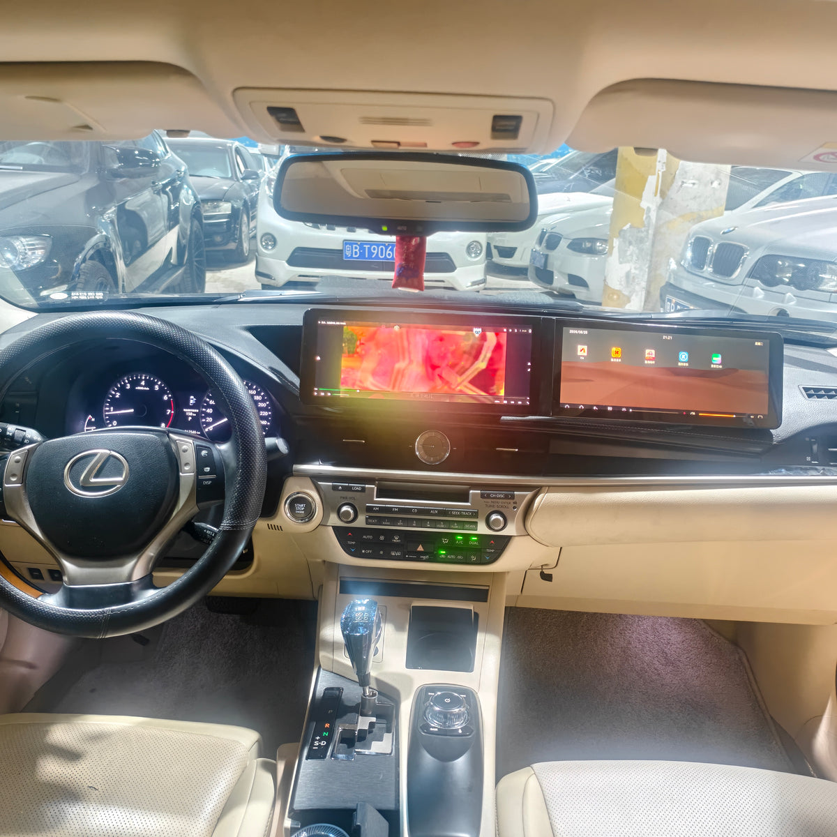 12.3-Inch Curved Dual-Screen Android Car Multimedia Player with Navigation for Lexus ES XV60 ASV60 2012-2017