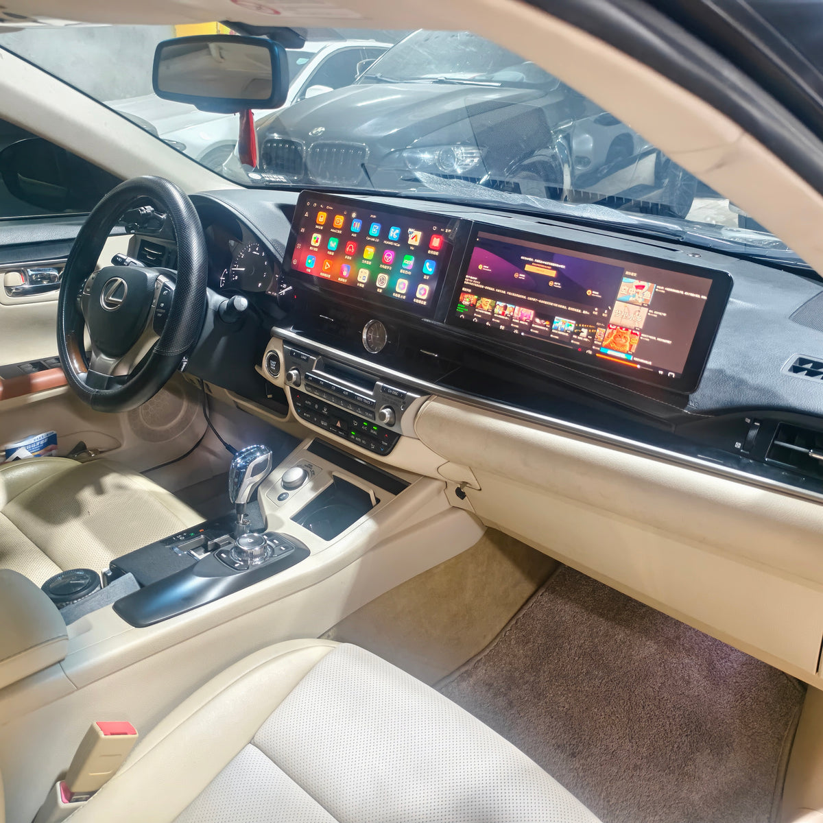 12.3-Inch Curved Dual-Screen Android Car Multimedia Player with Navigation for Lexus ES XV60 ASV60 2012-2017