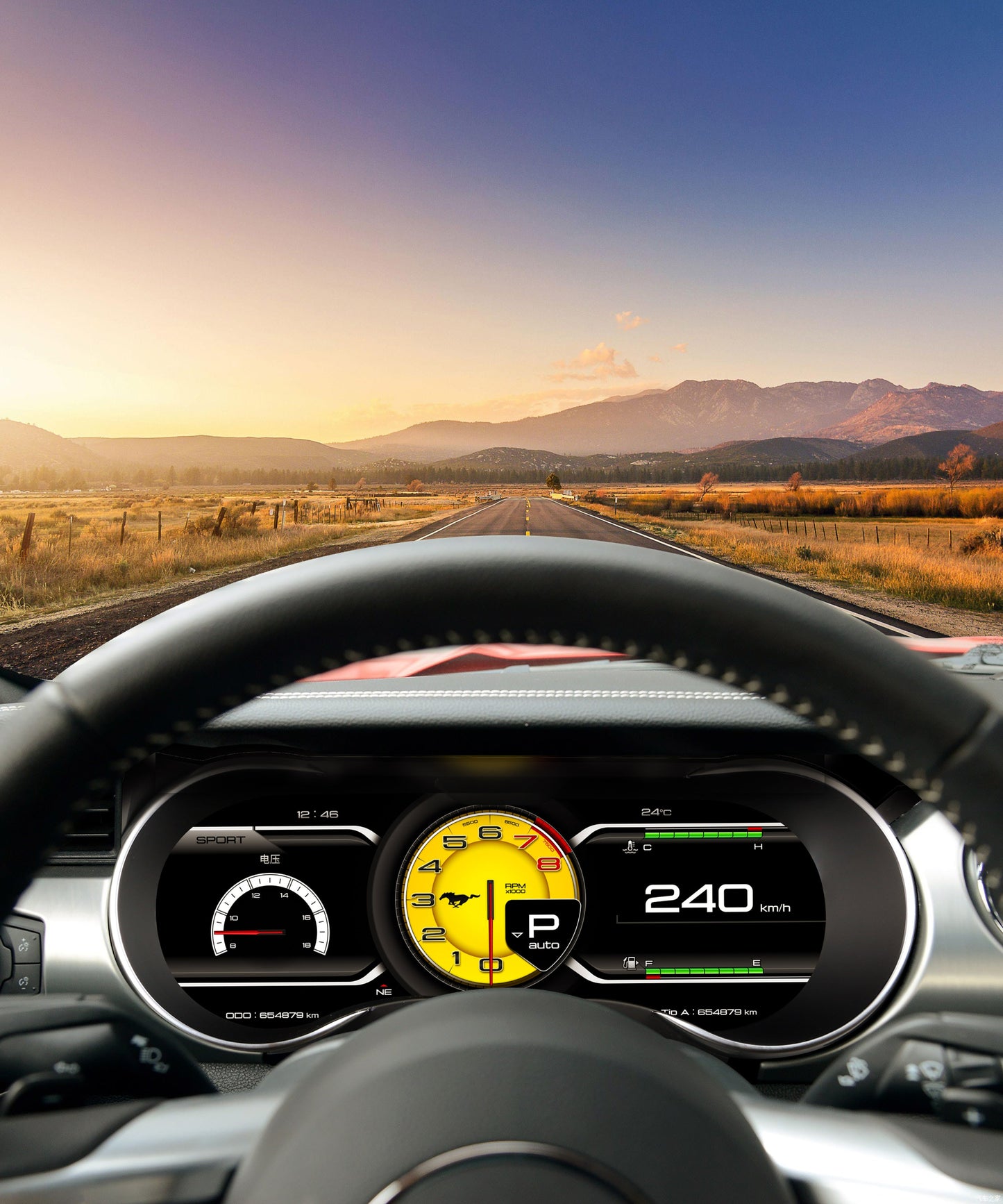 15.8" Digital Dashboard for Ford Mustang 2015-2024 | 1920x720 HD Display